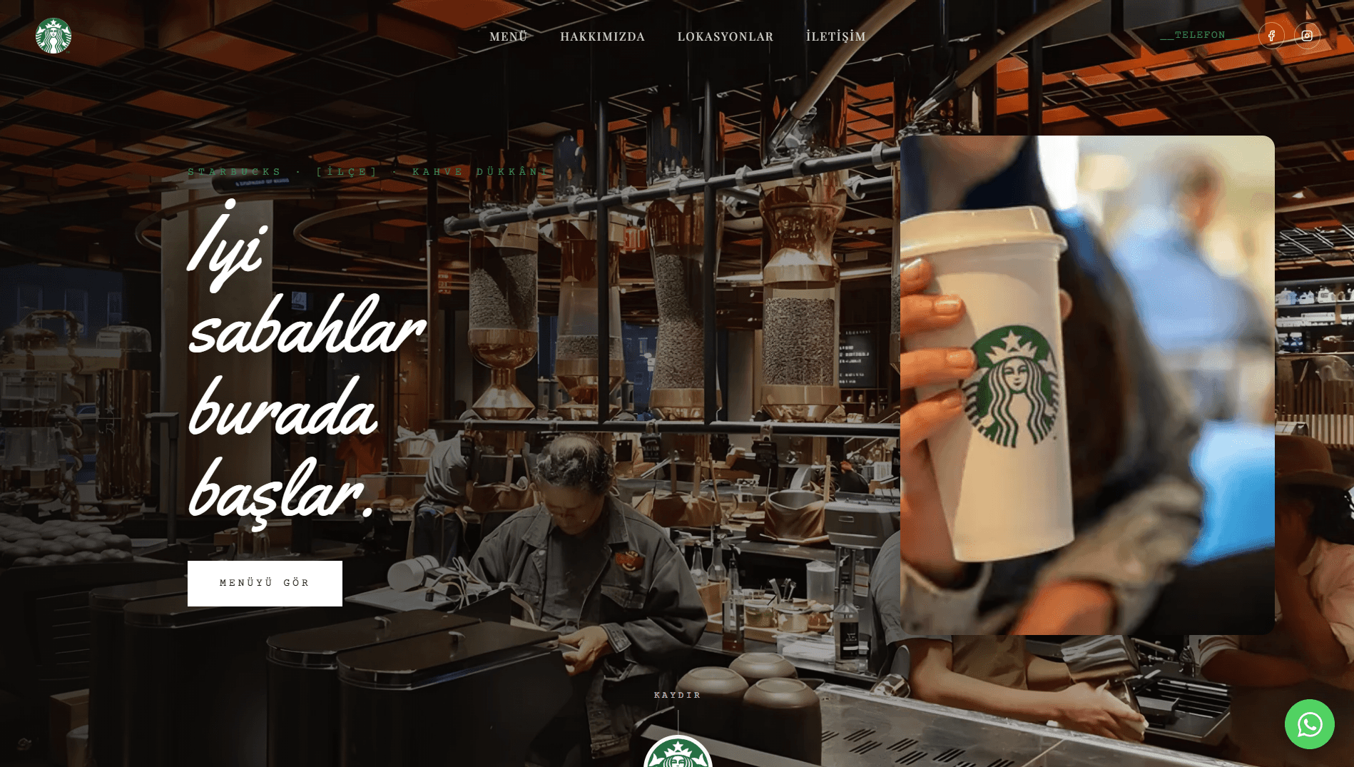starbucks arayüzü — kare 1